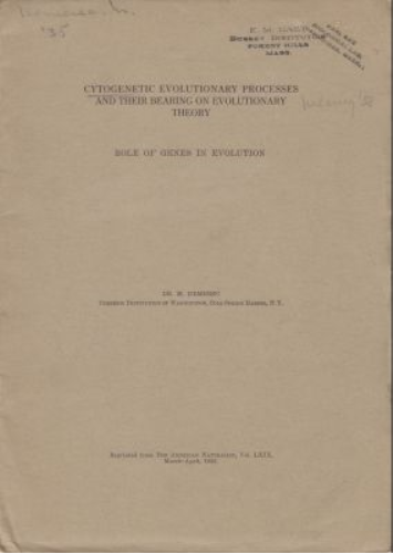 Cytogenetic Evolutionary Processes and their Bearing on Evolutionary Theory: Role of Genes in Evolution