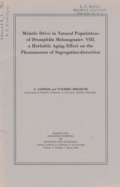 Meiotic Drive in Natural Populations of Drosophila Melanogaster. VIII. A Heritable Aging Effect on the Phenomenon of Segregation-Distortion