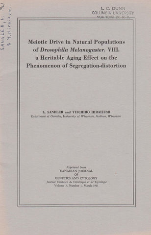 Meiotic Drive in Natural Populations of Drosophila Melanogaster. VIII. A Heritable Aging Effect on the Phenomenon of Segregation-Distortion