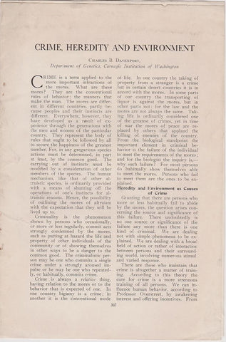 Crime, Heredity, and Environment