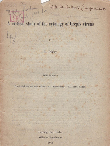 A critical study of cytology of Crepis Virens