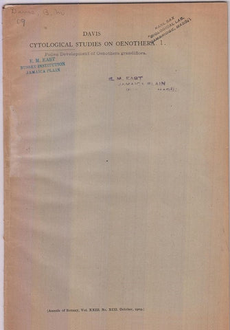 Cytological Studies on Oenothera  by Davis, Bradley Moore