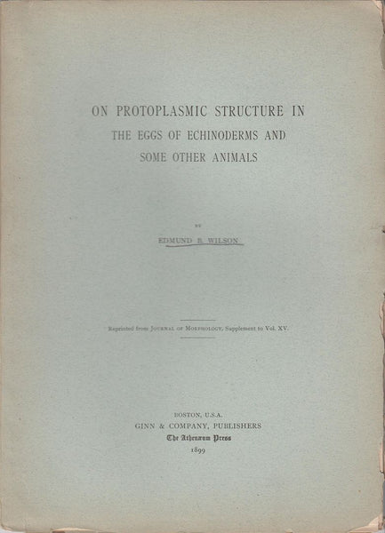 On Protoplasmic Structure in the Eggs of Echinoderms and some other Animals