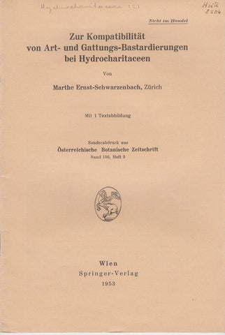 Zur Kompatibilitat von Art- und Gattungs-Bastardierungen bei Hydrocharitaceen