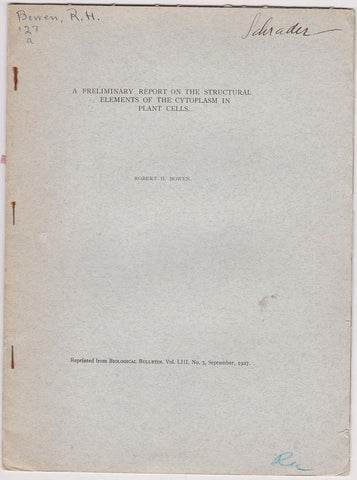 (1) Golgi Apparatus and Vacuoule; (2)A Preliminary Report on the Structural Elements of the Cytoplasm in Plant Cells