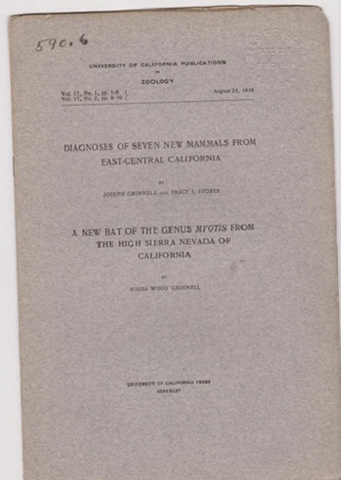 (1) Diagnoses of seven new mammals from east-central California; (2) A new bat of the genus Myotis from the high sierra nevada of California