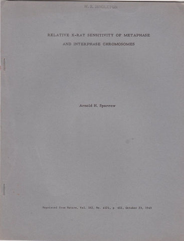 Relative X-Ray Sensitivity of Metaphase and Interphase Chromosomes