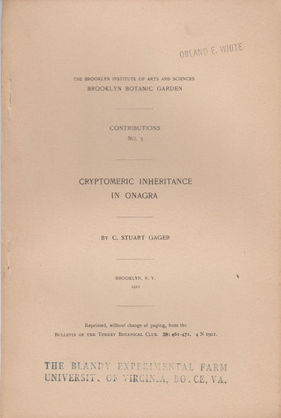 Cryptomeric Inheritance in Onagra