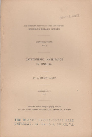 Cryptomeric Inheritance in Onagra