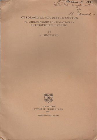 Cytological Studies in Cotton. IV. Chromosome Conjugation in Interspecific Hybrids
