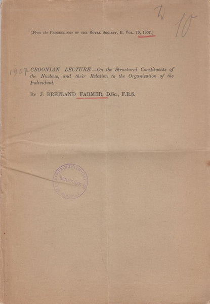 Croonian Lecture--On the Structural Constituents of the Nucleus, and their Relation to the Organisation of the Individual