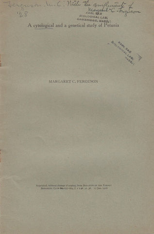 A Cytological and a Genetical Study of Petunia