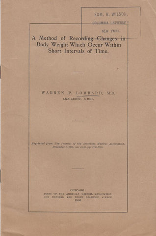 A Method of Recording Changes in Body Weight Which Occur Within Short Intervals of Time