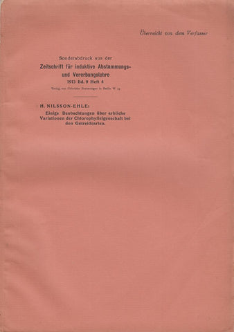 Einige Beobachtungen uber Erbliche Variationen der Chlorophylleigenschaft bei den Getreidcarten
