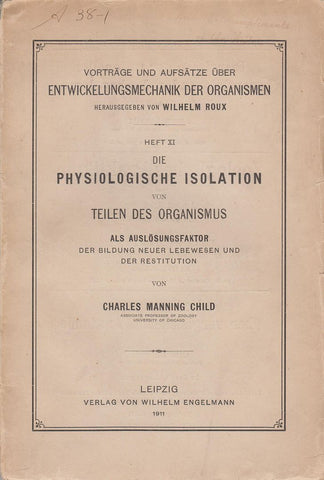 Die Begrundung der Theorie der physiologischen Isolation von Teilen