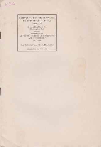 Damage to Posterity Caused by Irradiation of the Gonads