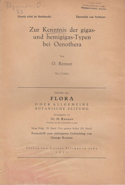 Zur Kenntnis der gigas und hemigigas-Typen bei Oenothera