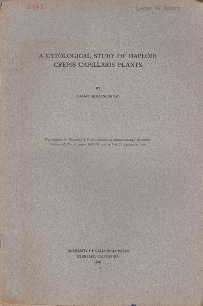 A Cytological Study of Haploid Crepis Capillaris Plants