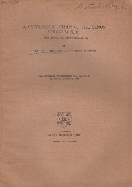 A Cytological Study of the Genus Sorghum Pers. I. The Somatic Chromosomes