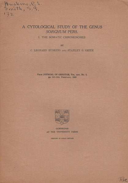 A Cytological Study of the Genus Sorghum Pers. I. The Somatic Chromosomes