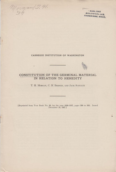 Constitution of the Germinal Material in Relation to Heredity