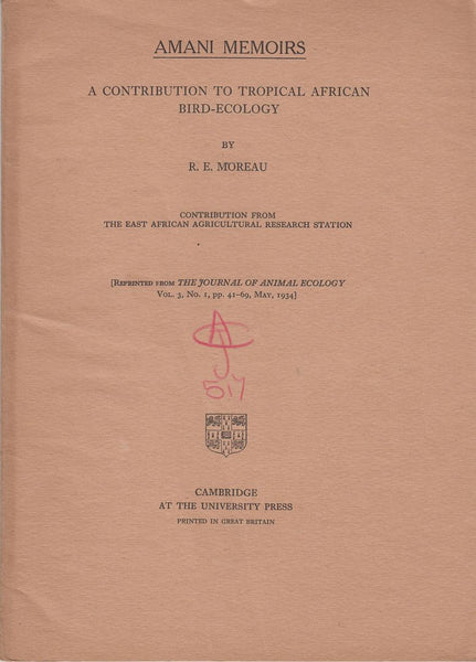 A Contribution to Tropical African Bird-Ecology