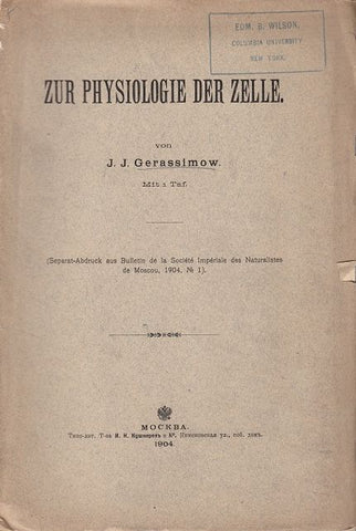 Zur Physiologie der Zelle