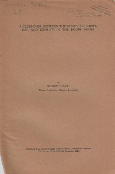 A Cross-Over Between the Genes for Short-Ear and Density in the House Mouse