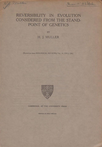 Reversibility in Evolution Considered from the Standpoint of Genetics