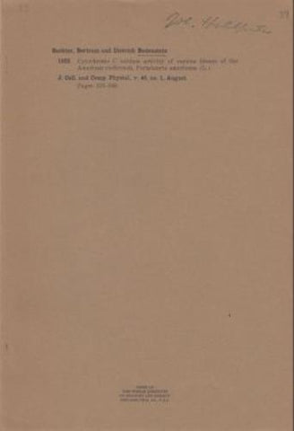 Cytochrome C Oxidase Activity of Various Tissues of the American Cockroach, Periplaneta americana (L.)