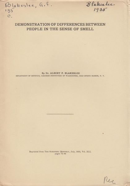 Demonstration of Differences between People in the Sense of Smell