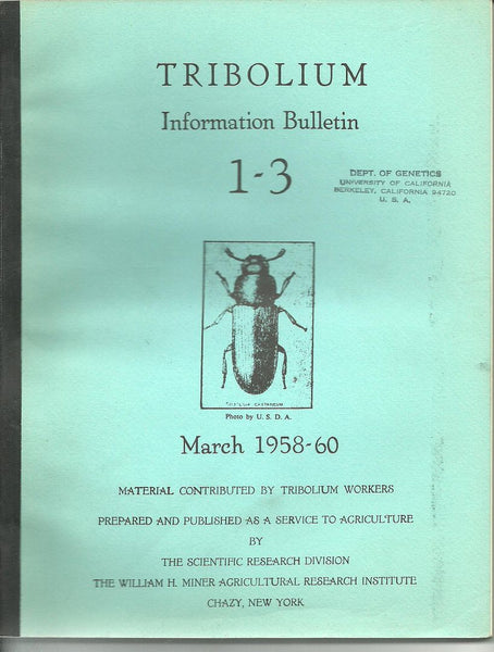 Tribolium Information Bulletin 14 early issues in 13 volumes