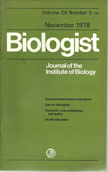 Biologist Journal of the Institute of Biology 5 year run 1978 through 1982 25 issues