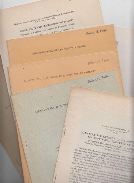 7 rare offprints by Nobel Prize Winner Charles Huggins