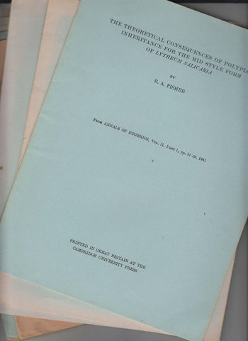 Ronald A. Fisher 16 rare offprints 1934 to 1953   Crossing-Over in the Land of Snail Cepaea Nemoralis, L.