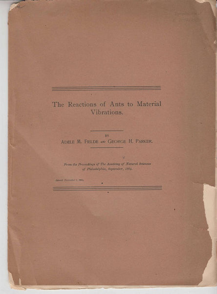 The Reactions of Ants to Material Vibrations