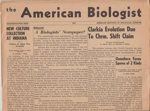 The American Biologist (Demonstration issue) 1957