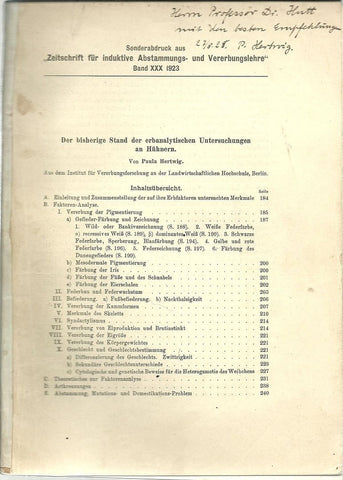 Paula Hertwig1889-1983 A pioneer in radiation genetics 18 offprints one signed