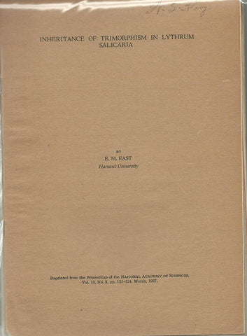 37 offprints. 1916-1934  Edward Murray East 1879-1938  American Plant Geneticist and Botanist.