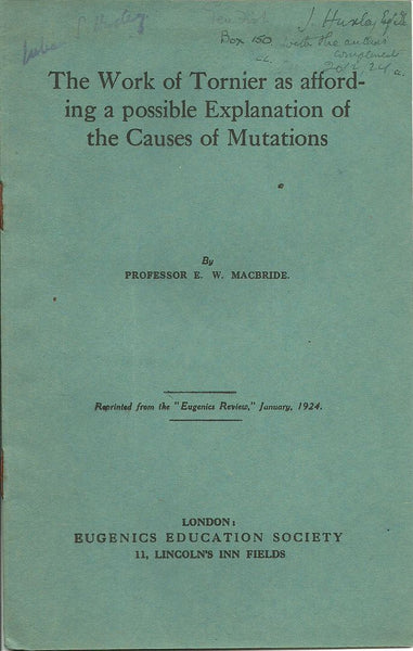 The Work of Tornier as Affording a possible Explanation of the Causes of Mutations