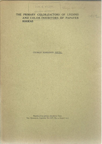 4 offprints George Harrison Shull