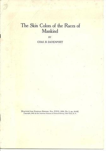 75 original offprints from 1895-1935 Charles B. Davenport
