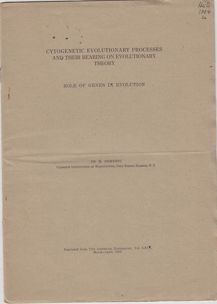 Cytogenetic Evolutionary Processes and Their Bearing on Evolutionary Theory