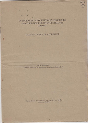 Cytogenetic Evolutionary Processes and Their Bearing on Evolutionary Theory
