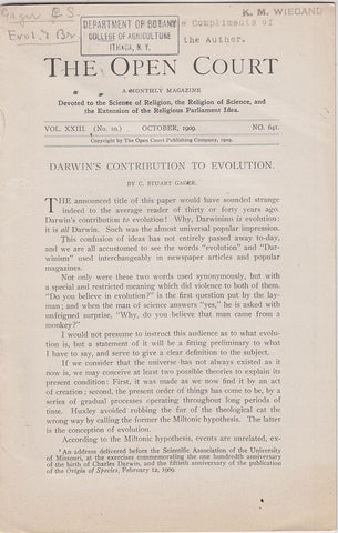 Darwin's Contribution to Evolution