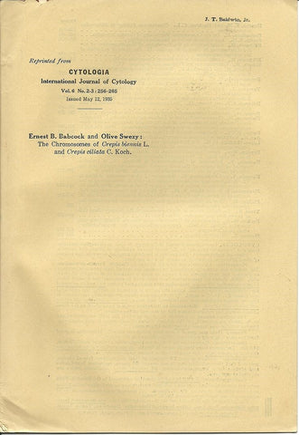 15 offprints by Ernest B. Babcock American plant geneticist