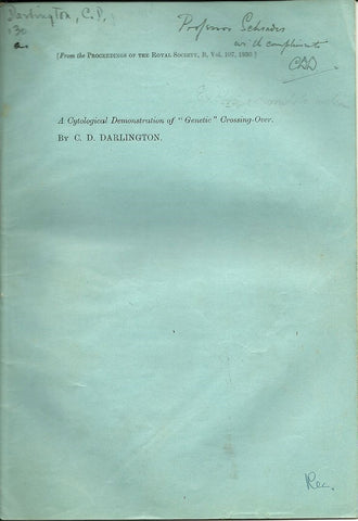 32 offprints C. D. Darlington English biologist geneticist and eugenicist