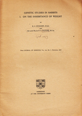 Genetic Studies in Rabbits I. On the Inheritance of Weight