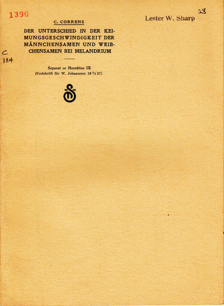 Der Unterschied in Der Keimungsgeschwindigkeit der Mannchensamen und Weibchensamen bei Melandrium
