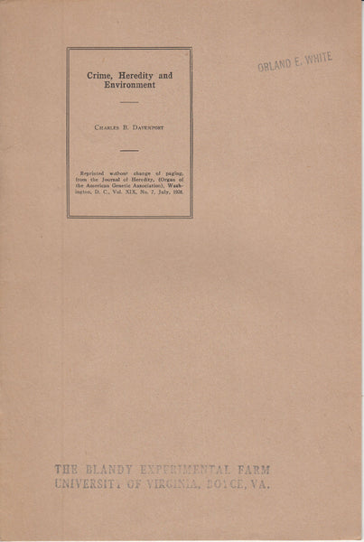 Crime, Heredity and Environment